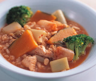 玄米とキムチ鶏のスープ雑炊