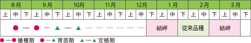 図1. キャベツ品種の使い分け