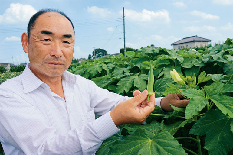 「ヘルシエ」を栽培いただいた松嶋多喜男さん。