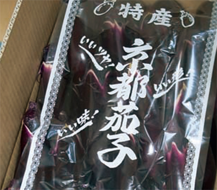 発売当初から「千両二号」を作り続けるJA京都中央管内で「とげなし千両二号」を導入。管内で生産されたナスは「京都茄子」として、京都や神戸などの市場に出荷されている。（2008年JA京都中央管内）。
