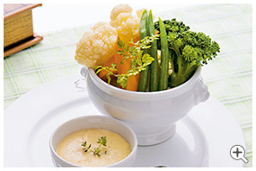 温野菜のディップ・タマネギソースの料理写真