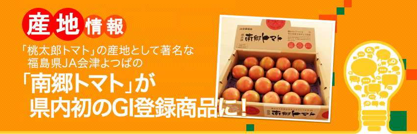 「桃太郎トマト」の産地として著名な福島県JA会津よつばの「南郷トマト」が県内初のGI登録商品に！